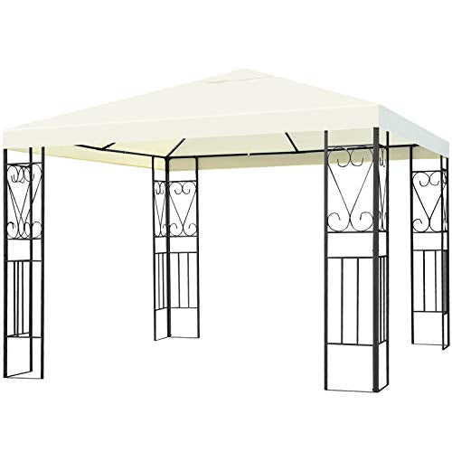 Tangkula 10x10 Feet Steel Patio Gazebo, Outdoor Canopy Gazebo with Water-Resistant Canopy, Powder Coated Steel Structure, Sun Shading Canopy Gazebo for Patio, Yard, Garden
