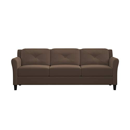 Lifestyle Solutions Harrington Stationary Sofa in Brown Microfiber