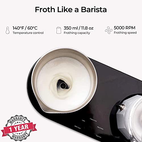 SEVEN&ME Espresso Machine with Milk Frother Coffee Maker Make Latte Cappuccino Macchiato in 3 Minutes Coffee Machine Electric Moka Pot Enjoy Barista-quality Espresso at Home