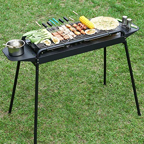 HYAN Barbecue Grill Folded Charcoal BBQ Grill Set,Stainless Steel Portable Folding Charcoal Barbecue Grill Tool Kits for Outdoor Picnic Camping Cooking Barbecue Shelves