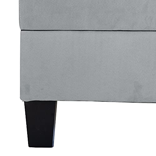 Casa Andrea Milano Modern Reversible Sectional Sofa Couch with Chaise and Ottoman, Large, Grey