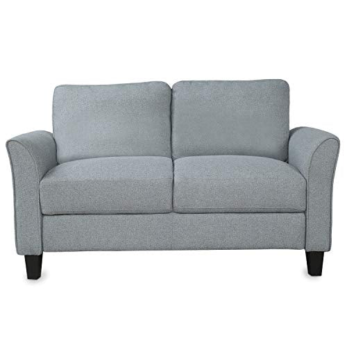 Sofa and Loveseat Set,JULYFOX 2 Piece Living Room Furniture Set Tufted Linen Fabric 3 Seater Couch and 2 Seater Loveseat Set-Gray