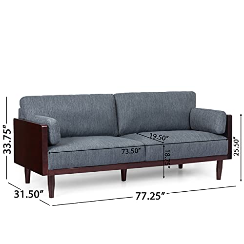 Christopher Knight Home Monture Sofas, Charcoal + Dark Walnut