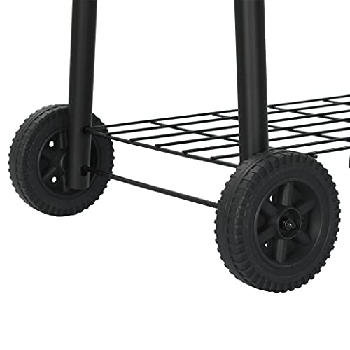 Nimeciaga BBQ Charcoal Grill Offset Smoker with Wheels, Wood Shelf, Barbeque Cooker Smoker, Outdoor Cooking for Backyard Patio Camping Home