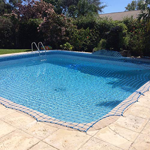 WaterWarden Inground Pool Net, 26’ x 40’, Blue – DIY System, for Kid Safety, Made of Durable UV Protected Polyethylene Material, Water Resistant Reel Included, WWN2640, 26'x40'