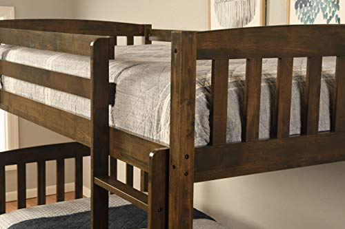 Kodiak Furniture Claire Bunk Bed, Twin, Rustic Walnut Finish