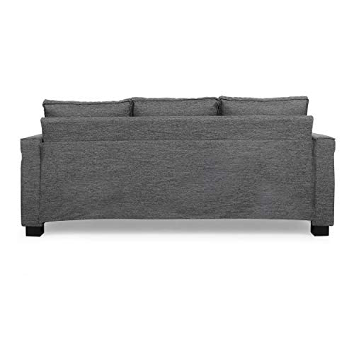 Christopher Knight Home Clarkdale 3 Seater Sofa, Charcoal + Dark Brown