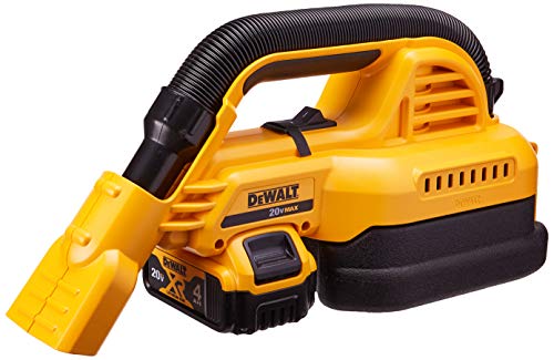 DEWALT 20V MAX Cordless Vacuum Kit, Wet/Dry, Portable, 1/2-Gallon (DCV517M1) , Yellow