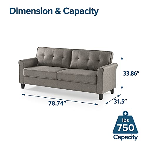 ZINUS Sayan Sofa Couch / Easy, Tool-Free Assembly, Sand Grey