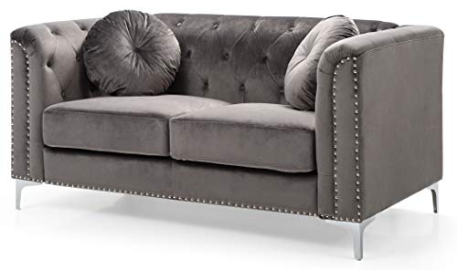 Glory Furniture Pompano Love Seat, Dark Gray. Living Room Furniture, 31