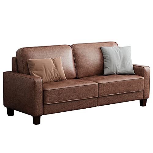 MODERION Loveseat Sofa, 70” L Sofa Couches with Solid Wood Frame, Couches, Easy Assembly 2-seat Sofa for Living Room,Office,Small Space Beige TSF21202DK