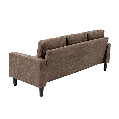 Modern Living Room Sofa Couch 2 Pieces Set, Single Seat Sofa Chair + 3 Seater Sofa Couch (Brown)
