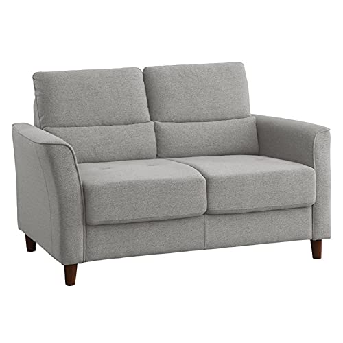 Pemberly Row Contemporary Textured Loveseat in Gray