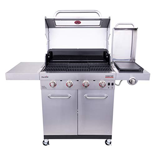 Char-Broil 463255721 Signature TRU-Infrared 4-Burner Cabinet-Style Windowed Gas Grill, Stainless