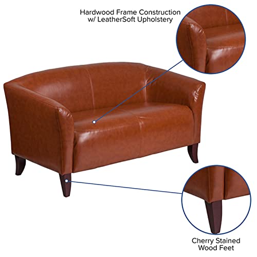 Flash Furniture HERCULES Imperial Series Cognac LeatherSoft Loveseat