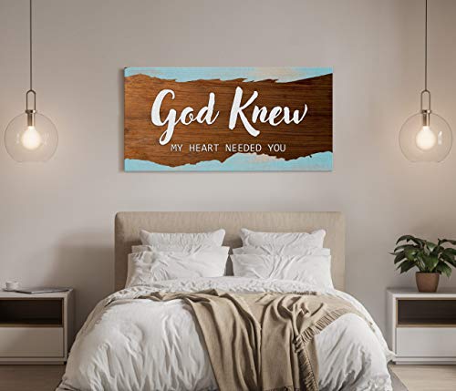 God Knew My Heart Needed You Couples Wall Art 24 x 48 inch