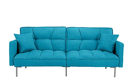 Divano Roma Furniture Collection Futon, Small, Light Blue