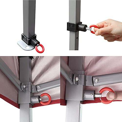 DOIT 10x20ft Pop Up Canopy Tent Instant Folding Canopy , Gazebo for Party or Camping Outdoor Event,Portable Wheeled Carrying Bag (Red with 4 Sidewalls)