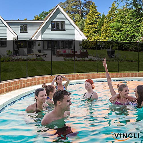 VINGLI Pool Fence 4Ft x 48FtSwimming Pool Fence in Ground Life Saver Fencing, Black