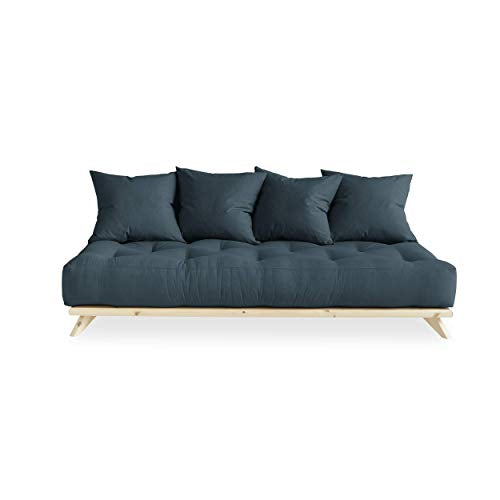 Senza Futon Sofa Bed by Karup Design - Easily converts into Day Bed | Petrol Blue Mattress Color