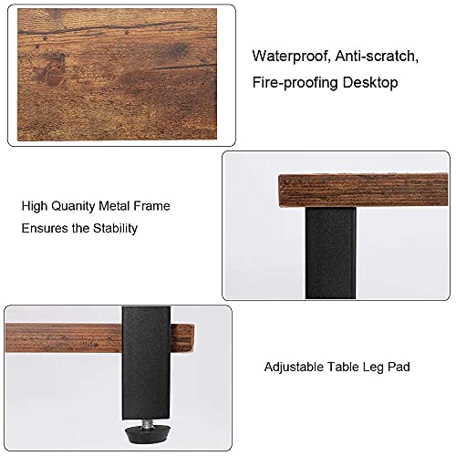 IWELL Mid Century Living Room Table Set of 3, Accent Furniture from Entryway to Living Room & Bedroom, Rustic Brown