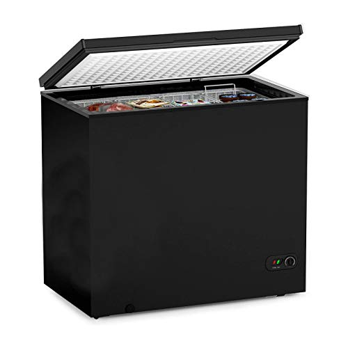 Electactic Chest Freezer 7.0 Cubic Feet Compact Freezer Black Freezer Chest with Removable Basket Free Standing Top open Door Adjustable Temperature Perfect for Home Dorm, Office,Bar,Basement,Kitchen