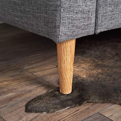 Christopher Knight Home Sawyer Mid-Century Modern Fabric 3-Seater Sofa, Grey / Natural