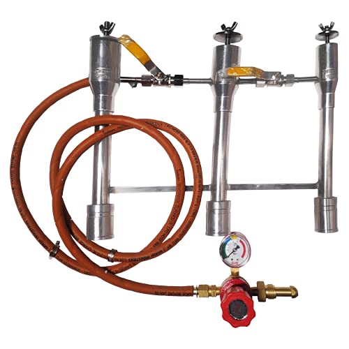 Simond Store Triple Burner Forge Kit for Blacksmithing Propane Forge Furnace Kiln Raku Potter Furnace (with Valve Hose Regulator) - Stainless Steel