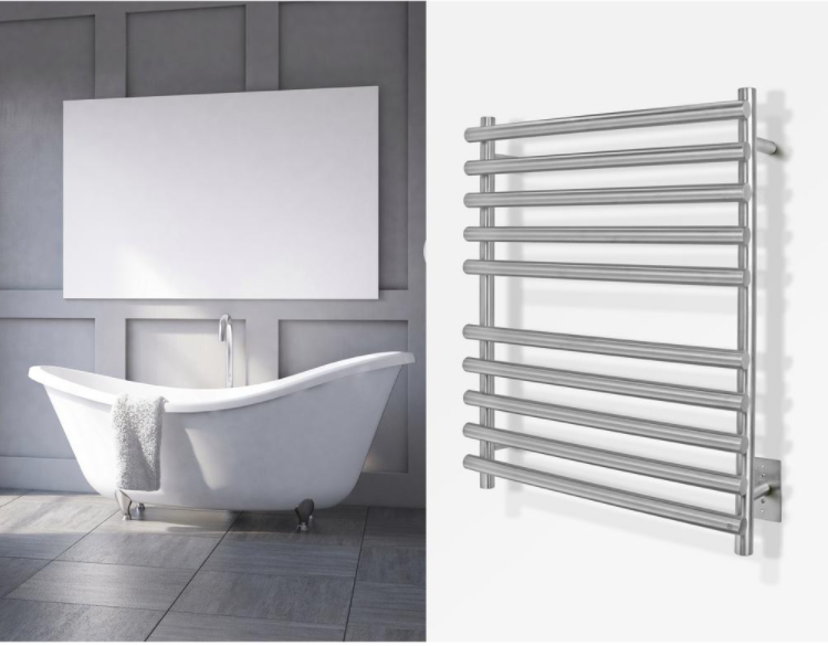 WarmlyYours TWS7-ROM10BH Rome Hardwired 10 Bar Towel Warmer in Brushed Steel New