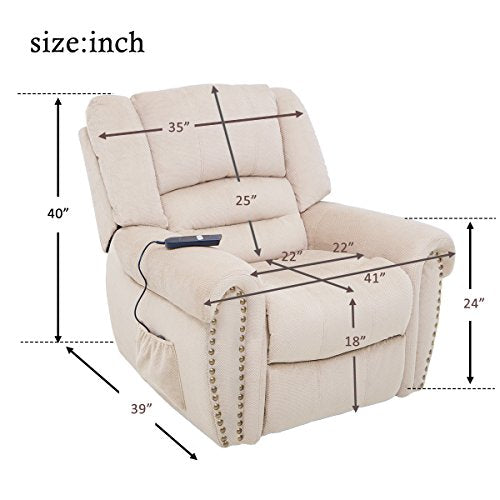 Power Lift Chair, Power Lift Recliner Chair for Elderly Heavy Duty and Safety Motion Reclining Sofa Chair with Remote, Beige