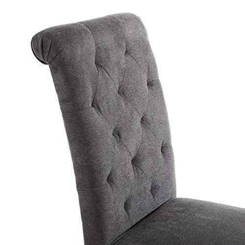 LSSBOUGHT Stylish Dining Room Chairs with Solid Wood Legs, Set of 4 (Gray)