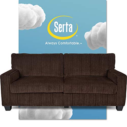 Serta Palisades Upholstered Sofas for Living Room Modern Design Couch, Straight Arms, Soft Fabric Upholstery, Tool-Free Assembly - 73