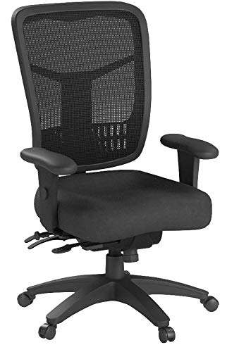 Office Star ProGrid High Back Managers Chair with Adjustable Arms, Multi-Function and Seat Slider (Black)