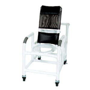 MJM Reclining Shower Chair with Deluxe Elongated Open Front Seat
