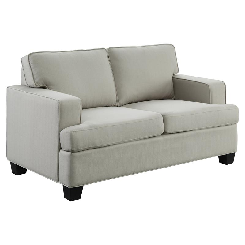 Transitional Textured Fabric Loveseat