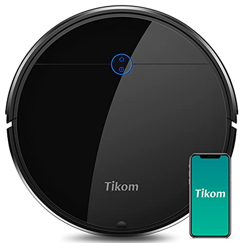 Robot Vacuum Cleaner - Tikom G7000, 2700Pa Suction, Gyroscope Smart Navigation, WiFi, Self-Charging, Boundary Strips Included, Quiet, Thin, Works with Alexa, Ideal for Pet Hair, Carpets, Hard Floors
