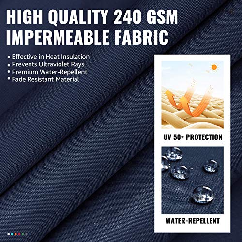 JEAREY 12 Feet Double Top Round Deluxe Patio Umbrella Offset Hanging Umbrella Cantilever Patio Umbrella Outdoor Market Umbrella Garden Umbrella