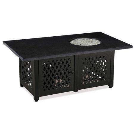 Blue Rhino GAD18100M Dual Heat LP Gas Outdoor Fire Table with Black Granite Mantel New