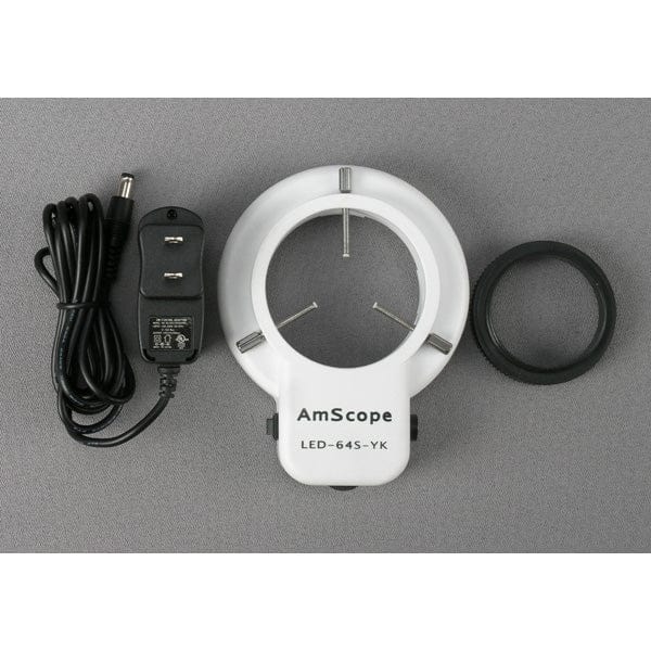 Amscope SM-1BN-64S 7X - 45X Inspection Dissecting Pillar Stand Zoom Stereo Microscope with 64 LED Light New