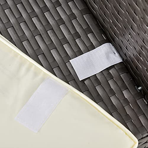 Outsunny 7-Piece Rattan Outdoor Patio Furniture Set with Coffee Table, Cream White