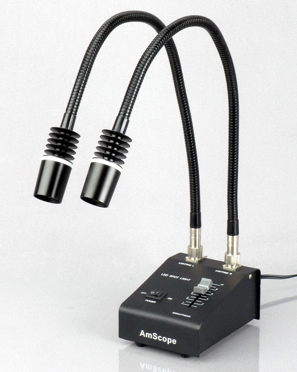 Amscope SM-1TSW2-L6W 3.5X - 225X Trinocular Inspection Zoom Stereo Microscope with Gooseneck LED Lights New