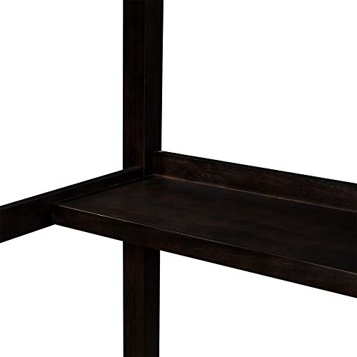 Full Size Loft Bed , Loft Bed with Desk and Storage Shelves, Rubber Wooden Loft Bed Full , No Box Spring Needed (Full, Espresso)