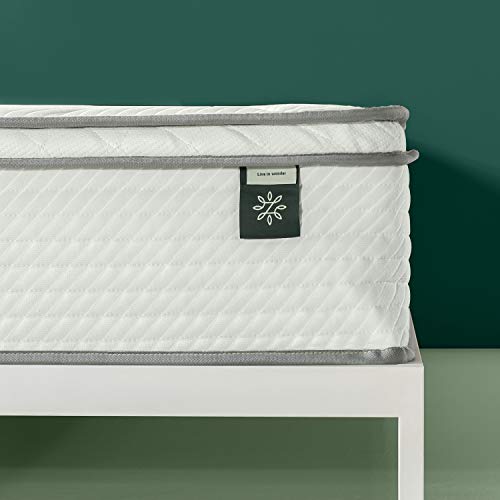 Zinus 10in Charcoal Euro Top Bonnel Spring Mattress, Twin