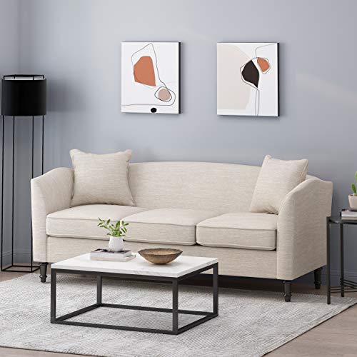 Christopher Knight Home Austell 3 Seater Sofa, Beige + Dark Brown