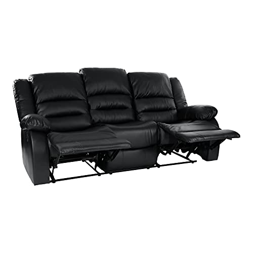 Lexicon Azrael Faux Leather Double Manual Reclining Sofa, 82