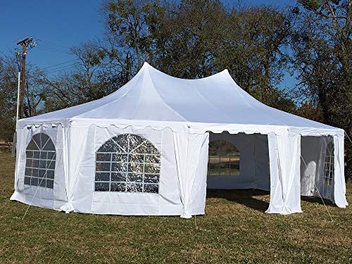 DELTA Canopies 29'x21' Decagonal Wedding Party Tent Canopy Gazebo Heavy Duty Water Resistant White