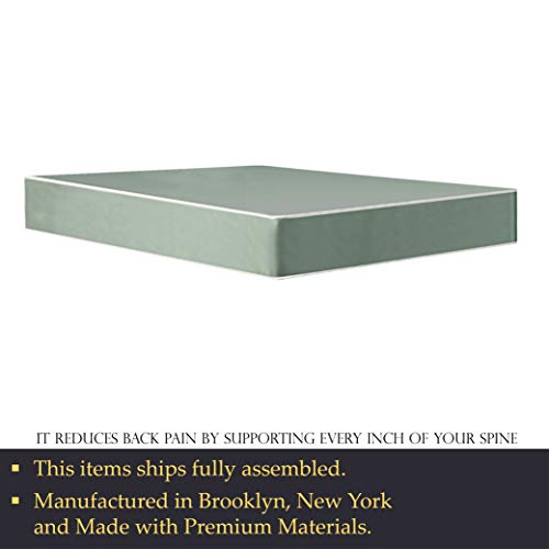 Nutan 8-Inch Firm Double sided Tight top Waterproof Vinyl Innerspring Mattress and 4-Inch Fully Assembled Wood Boxspring/Foundation Set,Full, Green