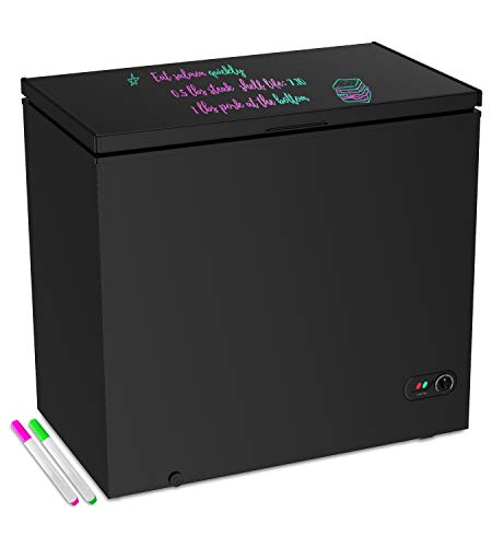Northair Chest Freezer - 7 Cu Ft with Dry Erase Board - 4 Removable Baskets - Quiet Compact Freezer - 7 Temperature Settings - Black