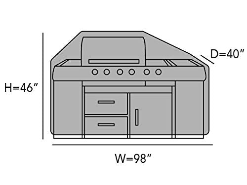 Covermates Island Grill Cover - Heavy-Duty Polyester, Weather Resistant, Mesh Vent, Grill and Heating-Ripstop Black