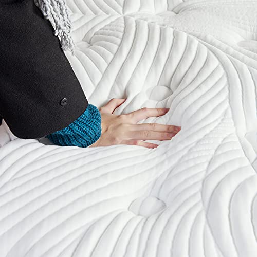 Sweetnight Twilight 10 Inch Mattress in a Box - PillowTop Memory Foam & Inner Springs Hybrid - Sleep Cool, Motion Isolating Individually Wrapped Coils - Queen